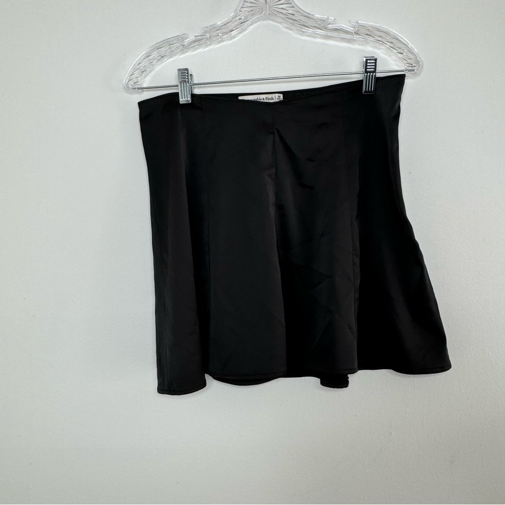 Abercrombie & Fitch black satin mini skirt